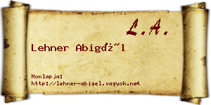 Lehner Abigél névjegykártya